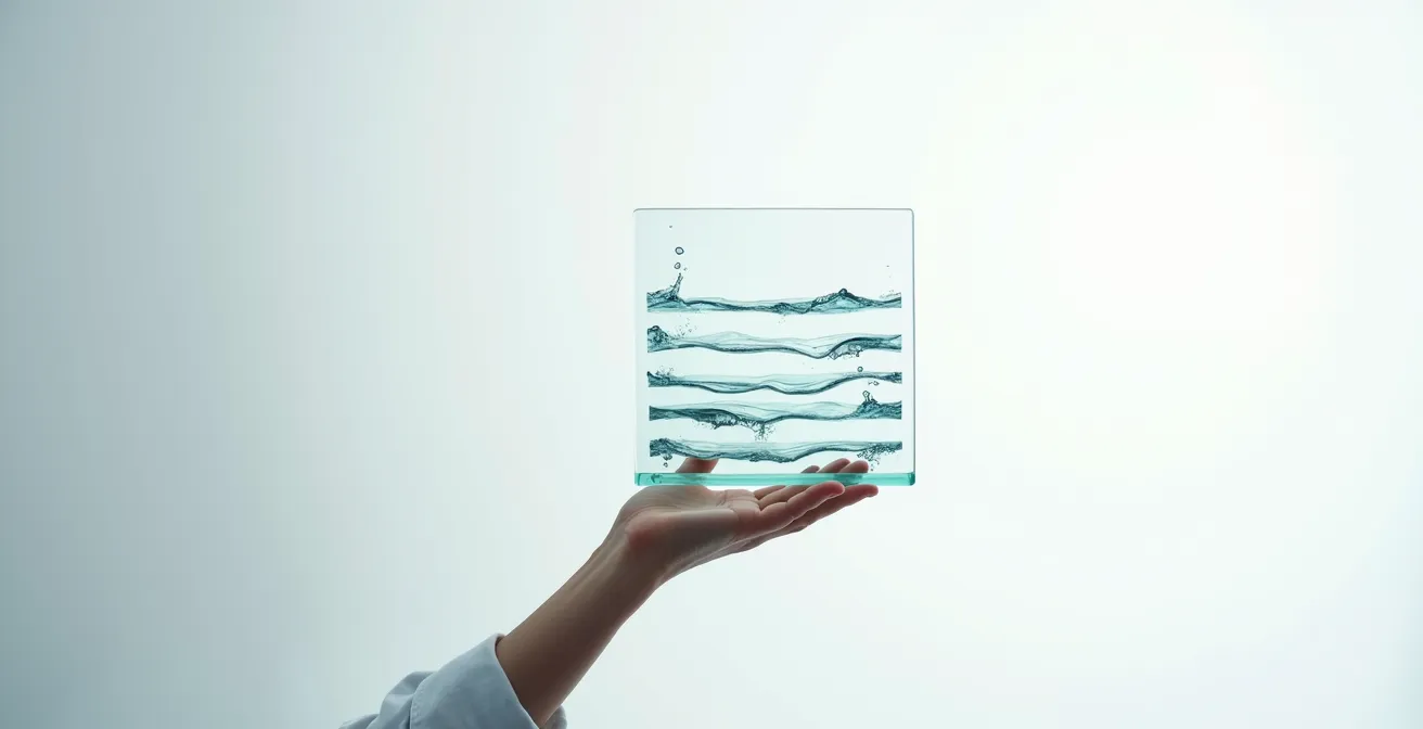 Vue en coupe montrant les différentes couches de protection sur une carrosserie