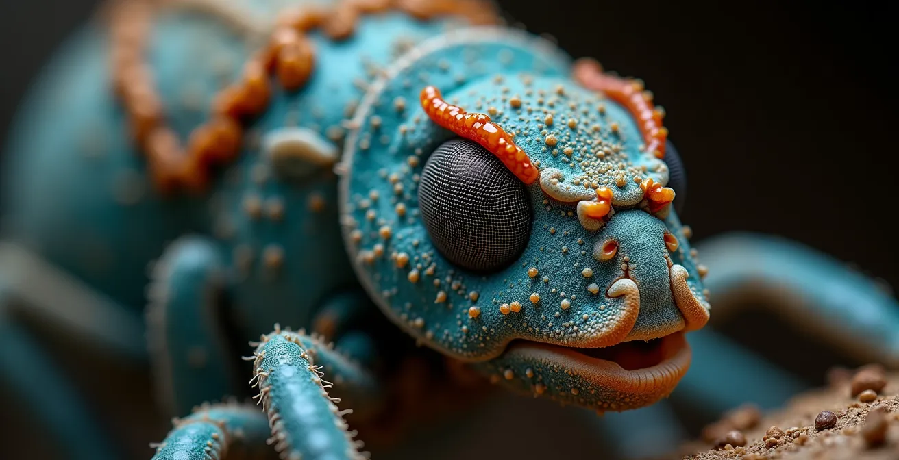 Vue macro de particules ferreuses incrustées sur une surface de carrosserie automobile